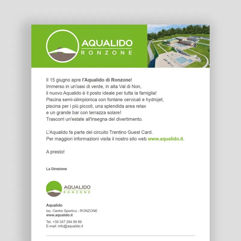 GBF - Immagine coordinata, brochure e listini Aqualido Ronzone