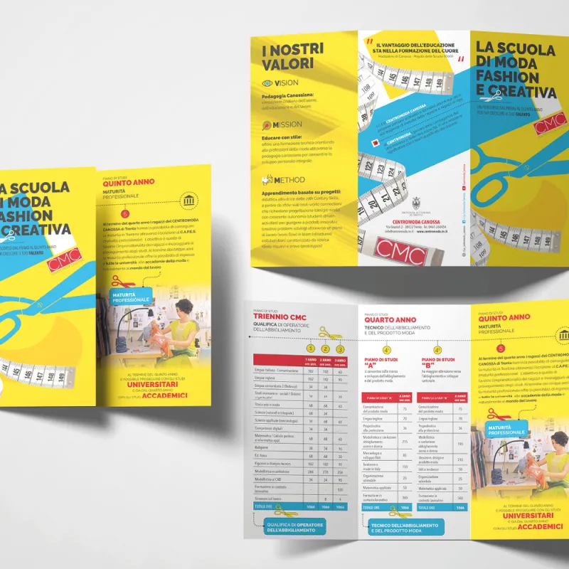 GBF - Immagine coordinata, brochure e flyer Centro Moda Canossa