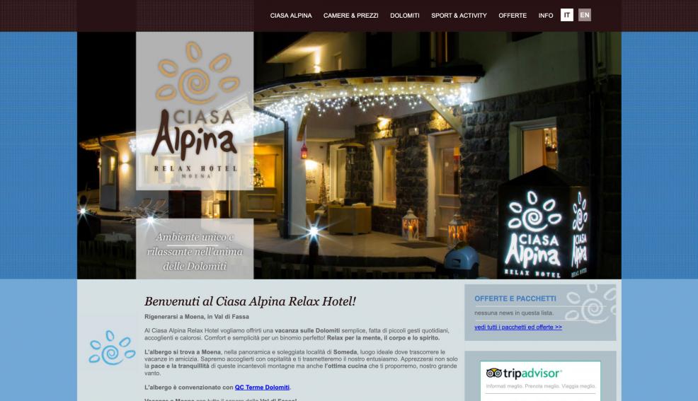 GBF costruzione sito web Hotel Ciasa Alpina