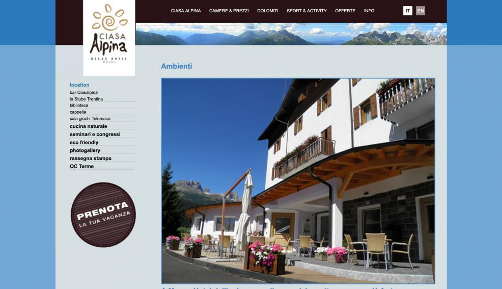 GBF costruzione sito web Hotel Ciasa Alpina
