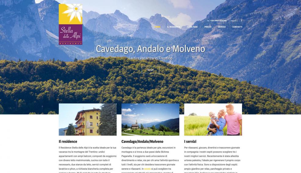 GBF Costruzione sito web Residence Stella delle Alpi